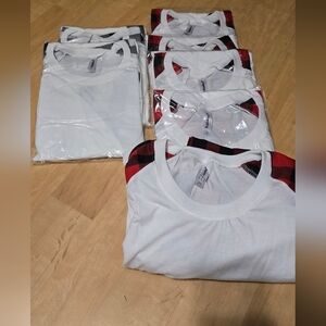 Buffalo Check Long Sleeve Baseball Shirts. Lot of 7. New In Bags.Unisex
